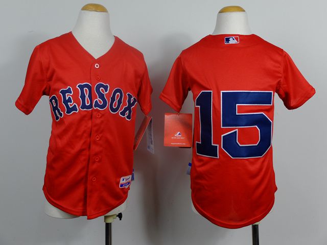 Youth Boston Red Sox #15 Pedroia Red MLB Jerseys->boston red sox->MLB Jersey